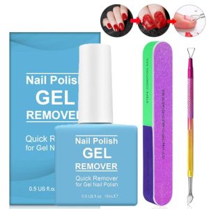 Professional Gel Nail Polish Remover Kit with Buffer and Cuticle Pusher Tools
