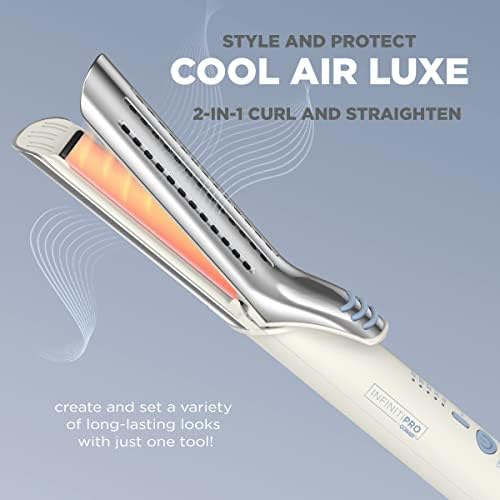 INFINITIPRO BY CONAIR 2-in-1 Cool Air Curling Iron and Flat Iron Luxe, Protects Against Damage and Locks in Style for Effortless Long Lasting Curls, Waves & Straight Looks with One Tool - Image 3