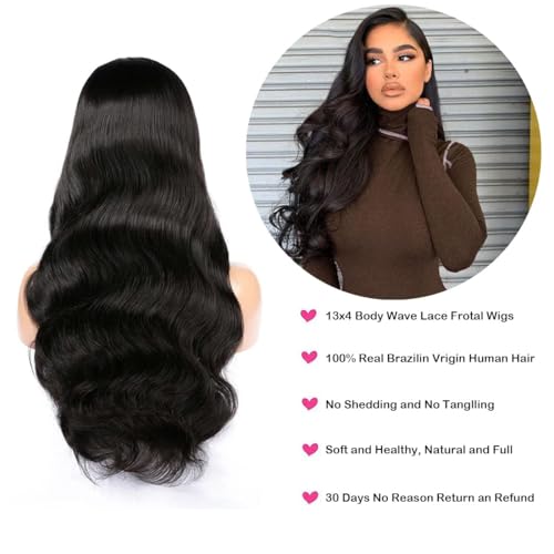 22inch Body Wave 13x4 Lace Front Wigs Human Hair 180 Density HD Lace Frontal Wig Body Wave Lace Front Wigs for Black Women 100% Human Hair HD Transparent Frontal Glueless Wig - Image 7
