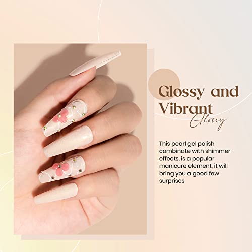 Pearl Gel Nail Polish Shimmer Mermaid Nail Polish Gel Glitter Nail Art Gel Varnish Soak Off UV Gel 10ml(0.33fl oz) 002 - Image 4