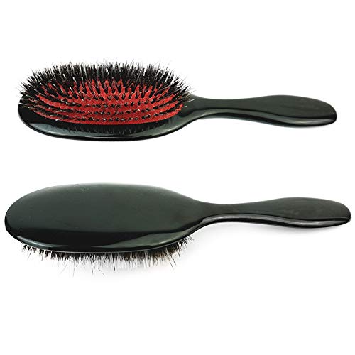 Wiginway Hair Wigs Combs - Nylon Pins Brush Human Hair Wigs Brushes Nylon Boar Bristle, Best Paddle Brush Ellipse Handle Salon Massaging Head Hair Care Brush(M) - Image 3