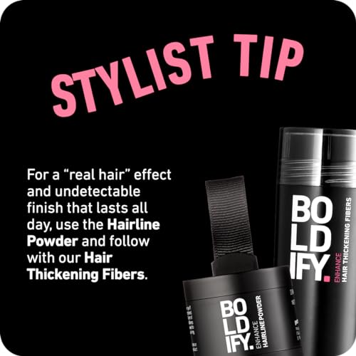 BOLDIFY Hairline Powder - LARGER 10g Bottle - Root Touch Up Powder - Instantly Conceals Hair Loss - Hair Toppers for Women & Men, Hair Powder for Thinning, Stain-Proof 48 Hour Formula (Black) - Image 8
