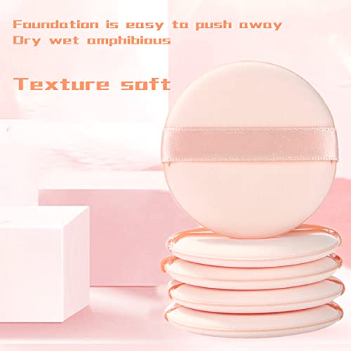 6 Pcs pure cotton super soft powder puff, washable powder puff, loose powder puff, foundation make-up, 2.65 inch round puff. - Image 6