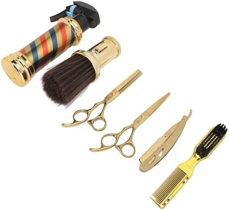 Professional 6-Piece Hair Cutting Scissors Set with Spray Bottle, Comb, Brush, Beard Holder - Image 4