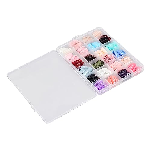 Fashionable Press On Fake Nails Art Tips, Full Cover Pure Color, 576pcs, Breathable & Skin Friendly, for Acrylic Nails, Dipping Nail Powder, Gel Nail Polish, Nail Salon DIY
