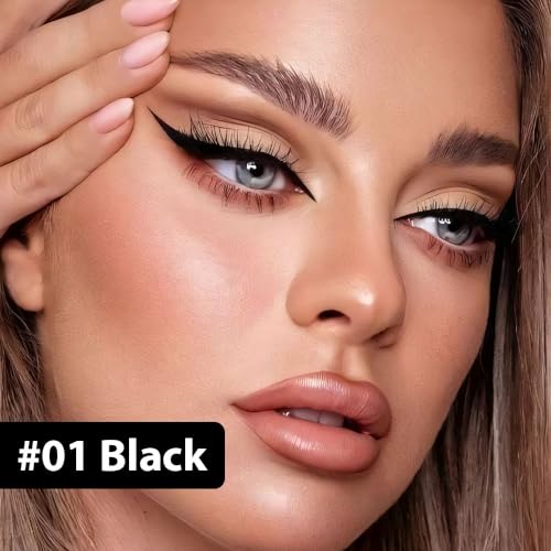 evpct 1Pcs Black Waterproof Colored Eyeliner Liquid Eye Liner Set Long Lasiting Ultra-fine Speed Dry Colorful Liquid Eyeliner - Image 2