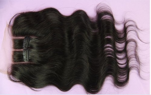 Hair 100% Malaysian Virgin Human Hair 3 Way Part Lace Closure With 3 Bundles Body Wave Natural Color 20"closure+24"26"26"weft - Image 2