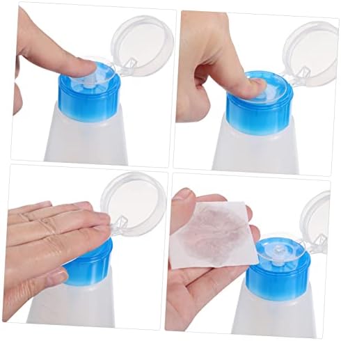 2pcs Bottled Clear Nail Polish Plastic Containers Liquid Dispenser Mini Pump Bottle Liquid Pump Dispenser Make up Removers Small Pump Bottle Dispenser Push Down Dispenser Square - Image 3