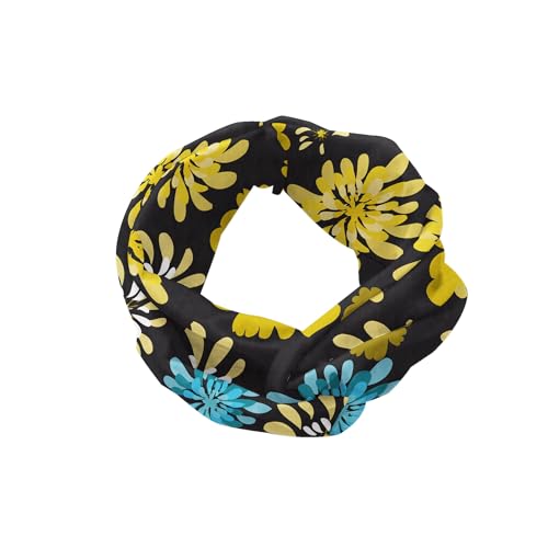 Ambesonne Women's Floral Headband, Comfy Elastic Hair Accessory, M-L Size, Charcoal Grey Yellow - Image 2