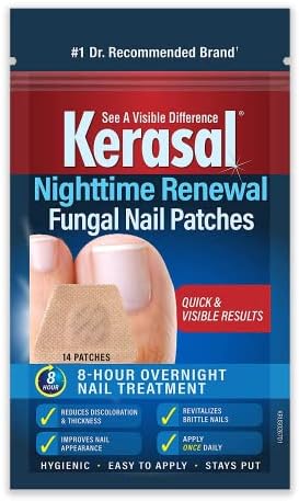 Kerasal Nighttime Renewal Fungal Nail Patches 14 Count Overnight Treatment for Healthy Nails