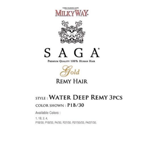 SAGA GOLD Remy Human Hair Weave - WATER DEEP REMY 3 PCS - COLOR 1 - Image 2