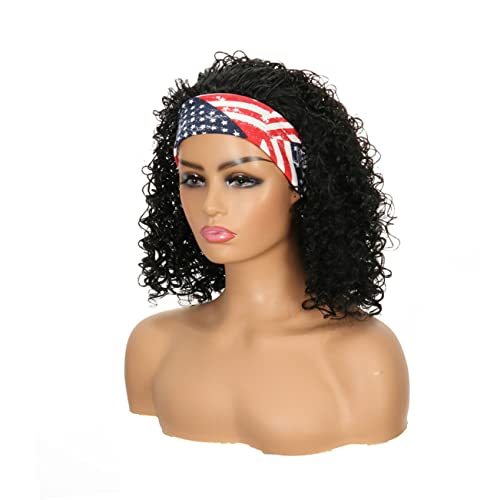 Natural Full Curly Long Afro Wig for Black Women, Includes Bangs, High-Temp Wire Headband Included - Image 7