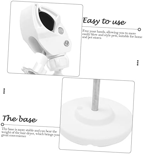 Pet Hair Dryer Hands Free Dryer Holder Pet Hair Blower Stand Shelf Bracket Hair Dryer Stand Holder Rotating Stand Floor Stand Cat White Plastic with Hood Water Blower - Image 3