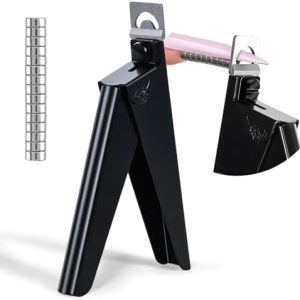AIRSEE Black Acrylic Nail Clippers with 15 Magnets and Length Measurement Tool