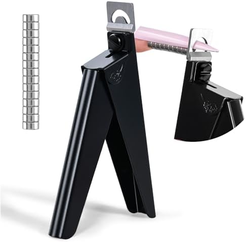 AIRSEE Black Acrylic Nail Clippers with 15 Magnets and Length Measurement Tool