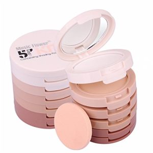 Multi-layer 5 Colour Makeup Powder Compact Powder Make up Contour Face Bronzing Foundation Correcting Pressed Powder - Facial Base Contouring Beauty Cosmetics Bronzer Pallet Palette