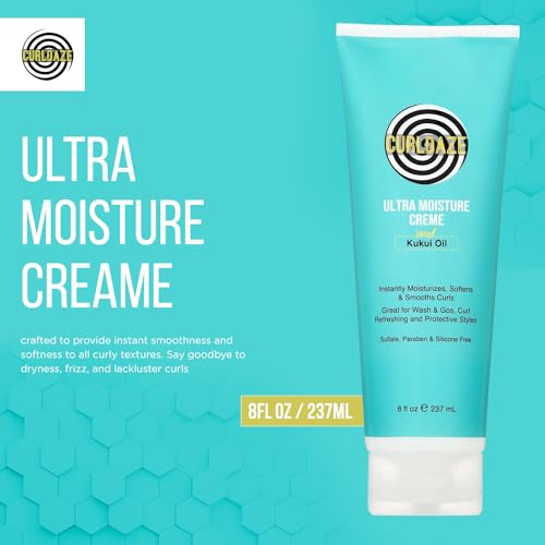 Hair Creme, Ultra Moisture with Kukui Oil, Curl Cream for Curly Hair, Deep Moisturizing Detangler for Dry, Damaged Hair, Sulfate, Paraben, and Silicone Free - (8 fl oz) - Image 2