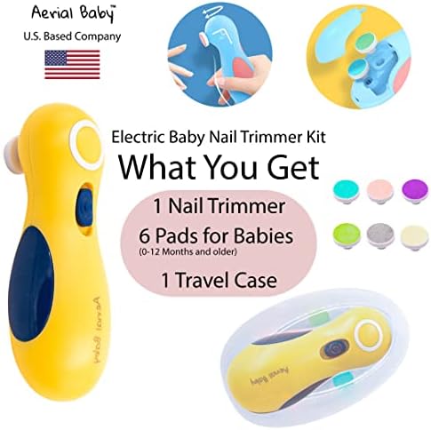 Baby Nail Trimmer Electric for Babies Toddler Infant Baby Needs Baby Nail Clippers Baby Manicure Set for Baby Toddler Nail Clippers Newborn (Yellow) - Image 3