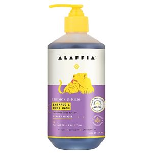 Alaffia - EveryDay Shea Shampoo and Body Wash, Babies and Kids, Gentle and Calming Support for Soft Hair and Skin with Shea Butter, Neem, and Coconut Oil, Fair Trade, Lemon Lavender, 16 Fl Oz