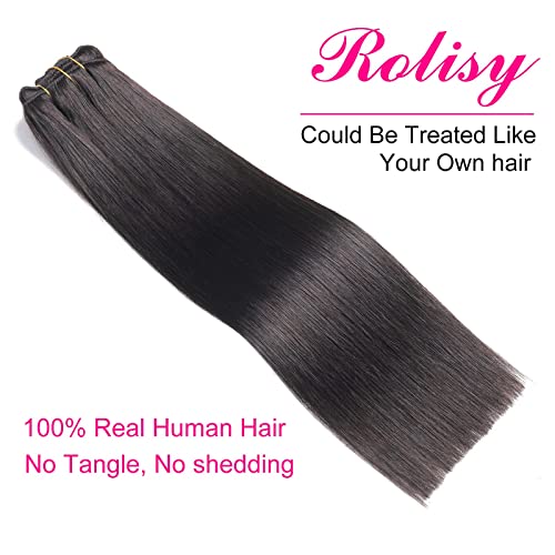 Full Head Straight Human Hair Clip ins Extensions for Black Women 16 Inch 200g Straight Human Hair Clip in Extensions 8A Unprocessed Brazilian Human Hair Real Soft and Silk Straight Hair Clip in Extensions Natural Black 10Pcs/Set with 32 Clips - Image 9