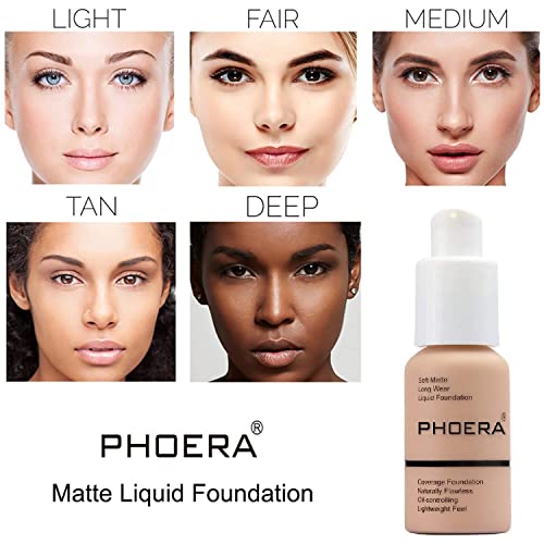 PHOERA Foundation, PHOERA Matte Liquid Foundation,PHOERA Makeup for Women, PHOERA Foundation Full Coverage Concealer, 30ml 24HR Matte Oil Control Concealer (103- Warm peach*2) - Image 3