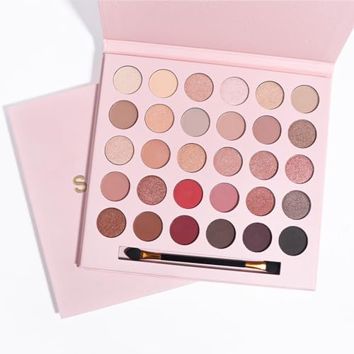 30 Shades Matte Shimmer Eyeshadow Palette High Pigment Eye Makeup Primer Powder - Image 7