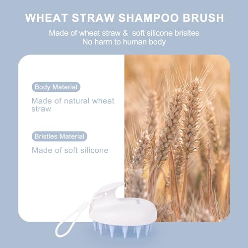 AIMIKE Scalp Massager Shampoo Brush, Scalp Scrubber w/Soft Silicone Bristles, Scalp Brush/Exfoliator for Washing Hair, Dandruff Removal & Hair Growth Stimulator, Hair Scrubber on Wet Dry Hair - Blue - Image 2