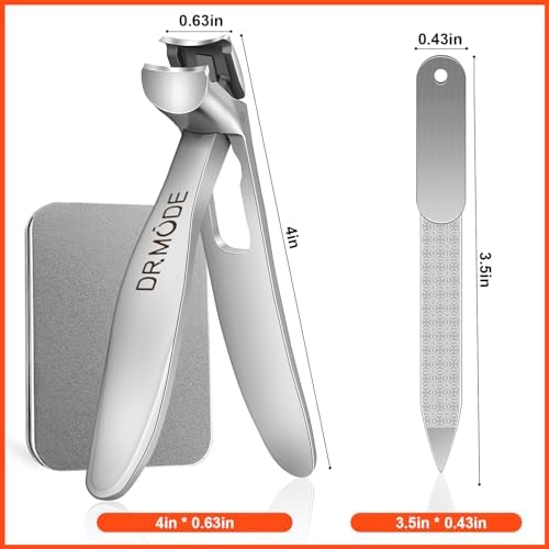 Nail Clippers for Seniors Thick Nails, DRMODE Angled Head Ergonomic Toenail Clippers with Wide Opening, Precision Large Finger Nail Clipper with Catcher Heavy Duty Nail Cutter Trimmer for Men Women - Image 7