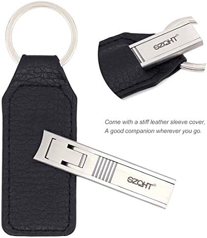 SZQHT Ultra Slim Nail Clippers with Leather Case Portable Fingernail Clippers Super Flat 4MM Thick - Image 4