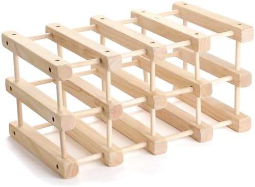 12-Bottle Wooden Countertop Wine Rack for Home Kitchen Restaurant Bar - Image 2