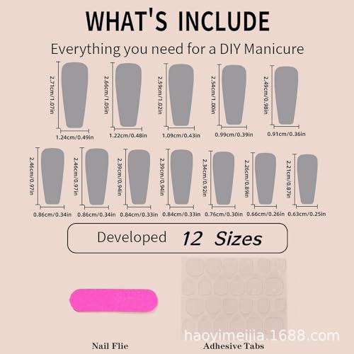 Christmas Extra Long Press on Nails Coffin Fake Nails with Designs Snowflake French Tips Acrylic Nails Full Cover Gold Shiny Red Stripe Glossy Artificial False Xmas Nails for Women 24Pcs - Image 5