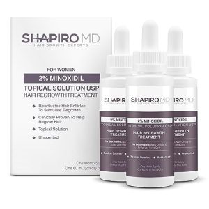 Minoxidil 2% Topical Hair Growth Serum for Women, 3-Month Supply