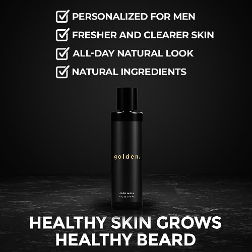 Golden Grooming Co. Men Face Wash with Aloe Vera & Vitamin E - Facial Cleanser for Men - Organic & Nature-Based - Ideal for Sensitive and Oily Skin - Rich Foaming Daily Cleanser - 4 oz. - Image 2