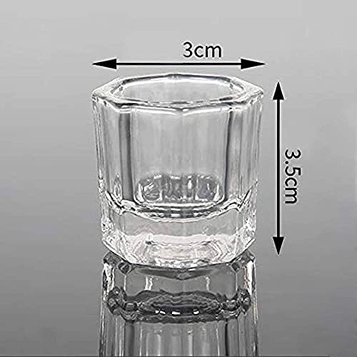 2 Pack Clear Glass Dish Cups for Acrylic Liquid and Powder Nail Art - Image 4