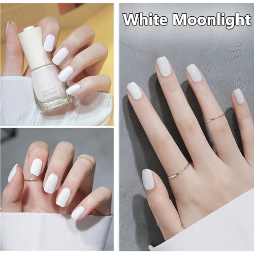 Nail Polish for Nail Art DIY Manicure, Rich Colors Nude-White Gel Nail Polish. Quick Dry Natural Nail Polish, Long-Last Nail Polish. High Shine Nail Lacquer (4PCS Colors 0.3 fl oz) - Image 3