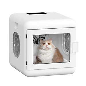FluffyDream Ultra Quiet 6L Capacity Pet Hair Dryer Box for Cats and Small Dogs, Fast Drying with 360 Degree Warm Wind, White