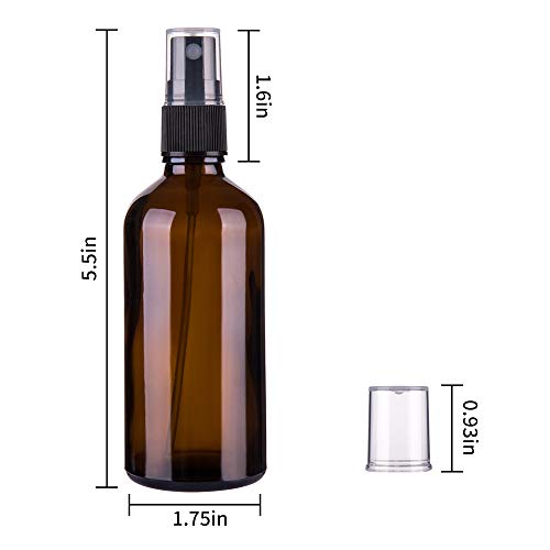 Hydior 4oz Amber Glass Spray Bottle for Essential Oil, Empty Fine Mist Spray Bottle, 6 Pack - Image 7