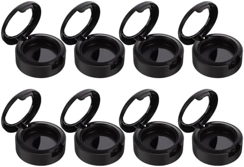POPETPOP Empty Makeup Eyeshadow Box, 8pcs Single Color Eyeshadow Case Travel Eyeshadow Container for Eyeshadow Lipstick Cosmetics Women Girls (Matt black)