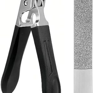 Nail Clippers for Thick Nails Hard Fingernails and Toenails Cutter with File, Ultra Sharp Curved Splash Proof Trimmer for Adults Men Women Seniors (Mid-Matting Black)
