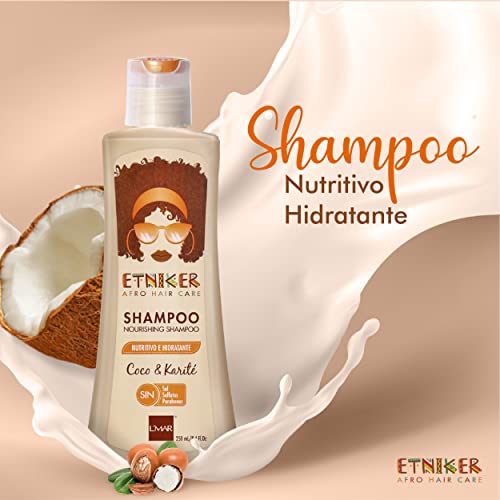 ETNIKER Nourishing Shampoo & Deep Conditioning Mask Set | Afro-textured, Curly & Wavy hair | Cleanse, Detangle, Soften & Moisturize | Coconut, Shea Butter & Monoi Tahiti | Free from Sulfates, Salt, Si - Image 7