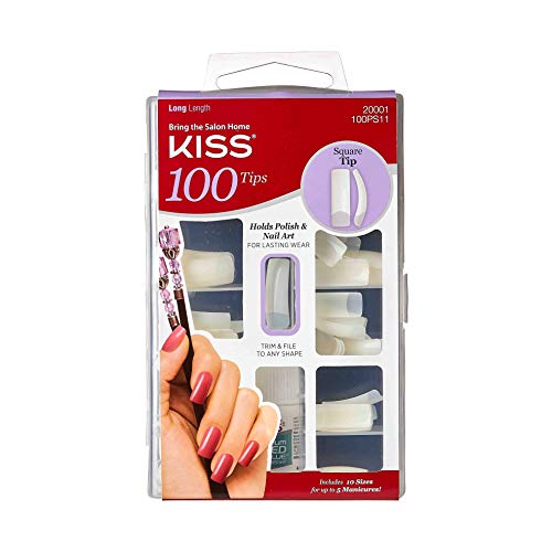 KISS 100 Acrylic Plain Nails (3 PACK, Square Tip) - Image 2