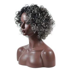 Women's Grey Spiral Curl Synthetic Lace Wig One Size Fits All