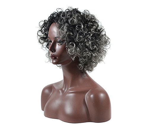 Women's Grey Spiral Curl Synthetic Lace Wig One Size Fits All