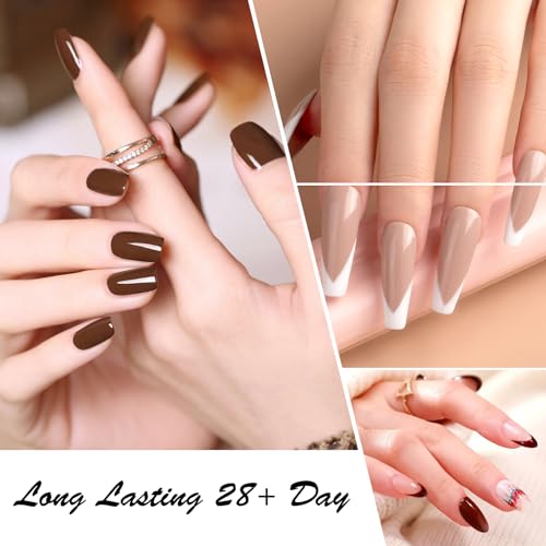CANNI 30Pcs 9ML Hema-free Gel Nail Polish Set,Nude Brown Red Glitter Gold Gel Polish Kit Soak Off LED Nail Gel Polish Set Nail Art Starter Manicure Salon DIY at Home - Image 4