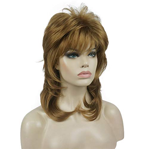 Aimole Shaggy Layered Wig Shoulder Length Women's Wig with Hair Bangs Premium Synthetic Hair Wig for Women (19 Lt Strawberry Blonde) - Image 2