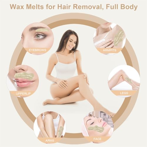 Hard Wax Beads for Hair Removal, Yovanpur Wax Beans For Sensitive Skin, Wax Beads for Brazilian Waxing, Leg Face Eyebrow, Home Pearl Wax For Women Men, 300g (10 Oz)/bag with Wax Spatulas (Light Cream) - Image 6
