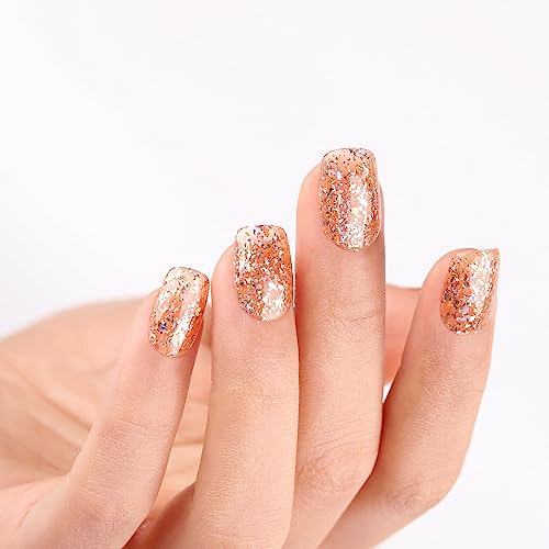 Imtiti Gel Nail Polish, 1Pcs 0.5 fl oz Clear Nude Glitter Nail Polish Soak Off UV LED Nail Gel Polish Nail Art Starter Manicure Salon DIY at Home - Image 2