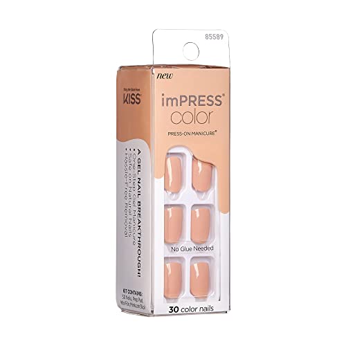 KISS imPRESS Short Squoval Latte Beige Press On Nails 30 Count Set - Image 11