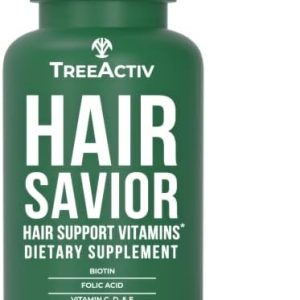 TreeActiv Hair Savior, Hair Vitamins for Faster Hair Growth, Hair Growth Supplement with Biotin, Vitamins for Hair Growth Women and Men, Hair Growth Vitamins and Collagen Supplements, 60 Capsules