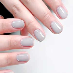 Red Press on Nails Short Square Fake Nails Acrylic Nails Solid Color False Nails Press ons Glossy Glue on Nails Stick on Nails for Women and Girls